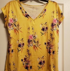 Yellow floral shirt